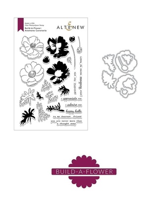 Штампы + Ножи для вырубки от Altenew - Build-A-Flower: Build-A-Flower: Anemone Coronaria, 24 штампа + 8 ножей