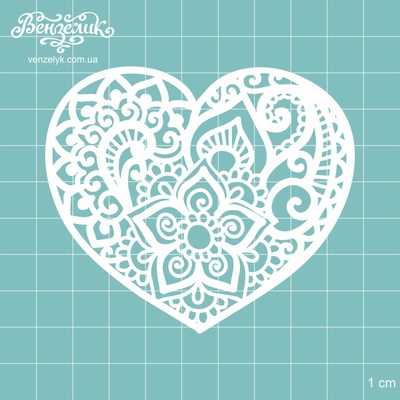 Чипборд від Вензелик - Сердечко-менді, розмір: 85x73 мм