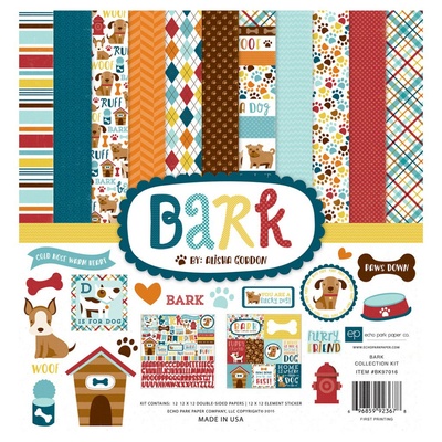 Набор бумаги от Echo Park - Bark, 30х30 см, 12 листов + 1 лист наклеек
