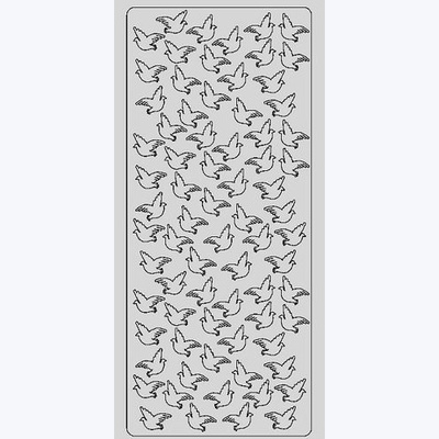 Контурні стікери Голубине Весілля срібні SCB 1500741