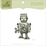 Акриловый штамп Lesia Zgharda D037 Робот, размер 3,6х5,5 см.