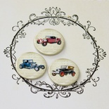 Скрап-значки (фішки). Ретро - автомобілі, 3шт., F1