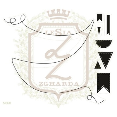 Набір акрилових штампів Lesia Zgharda N060 ШНУРОЧОК З ПРАПОРЦЯМИ ВЕЛІКІЙ