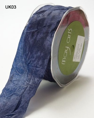 Шаббі - Стрічка SILKY/CRUSH, колір NAVY, ширина 38мм, довжина 90 см