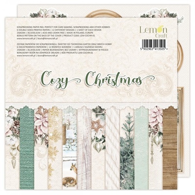 Набiр паперу для скрапбукiнгу Lemoncraft - Cozy Christmas, 30.5x30.5см