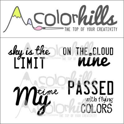 Набір паперу, фішок і штампів від Color Hills — колекція Lazy moments, 16 елементів