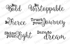 Резиновые штампы от Impression Obsession - Positive Vibes - Позитивные флюиды,6 шт.