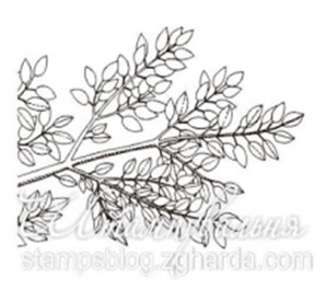 Акриловый штамп FL015 Ветка дерева, размер 4,1 * 2,8 см