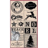 Набір гумових штампів Hampton Art - Peace on Earth, на дерев’яному блоці, 10 штук