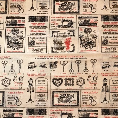 Ткань для рукоделия от Hobby&You, 50x50см (лен с принтом) - Швейное Ателье