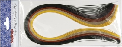 Папір для квілінгу від ScrapBerryʼs - "Кольори Землі", колір: чорний, коричневий, бежевий, жовтий, 3 мм, 100 шт.