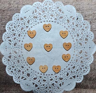 Пуговицы деревянные от ScrapBerry's - Love, 12 мм, 10 шт