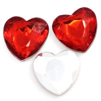 Акрилова прикраса «Серце», 17*16мм, колір червоний, 5 ш.