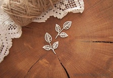 Чипборд "Листики вишни, набор" от WOODchic, 3 х4 см, 2шт.