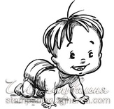 Акриловий штамп D024 Дитина, розмір 5,1х5,9 см