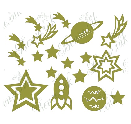 Чипборд від Вензелик - Набір космічні пригоди, розмір: 140*174 мм