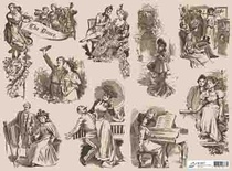 Декупажная карта "Гравюры", код  06877,  29,5х40 см