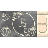 Набір чіпбордів кругла рамка з гарбузом #474 color_Milk, ТМ Фабрика Декору