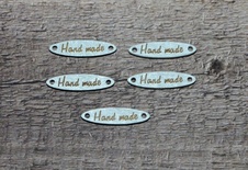 Деревʼяні бірки Hand Made, овальні, 28x7 мм, 5шт.