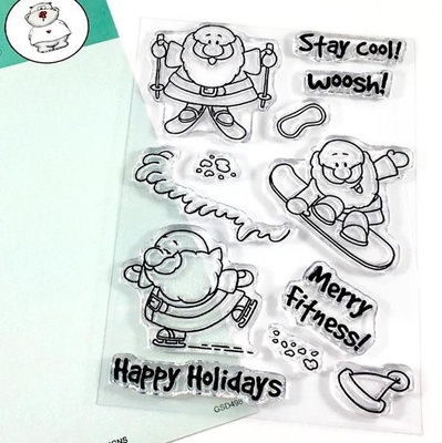 Набор штампов Gerda Steiner - Sportsy Santa 4x6 Clear Stamp Set