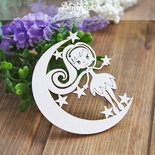 Чипборд от Вензелик - Девочка на луне, размер: 64x75 мм