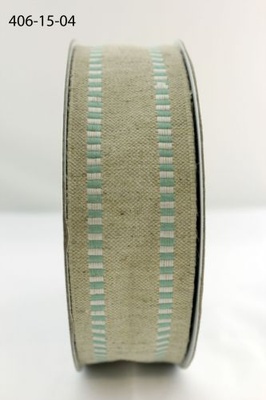 Стрічка з мішковини Natural Burlap and Stripe Edge, колір: сірий, ширина 38,1 мм, 90 см