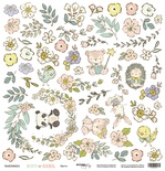 Аркуш одностороннього паперу для вирізання від Scrapmir - Квіти з колекції Boy or Girl, 30x30 см