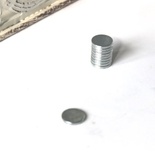 Круглый магнитик, 10мм, супер-сильный, цвет серебро, 1 шт.