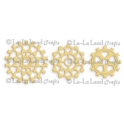 Ніж для вирубки La - La Land Crafts - Steampunk Heart Heart Cogs (set of 3)