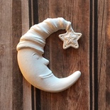 Гипсовое украшение "Месяц" белое от Е.В.A, 4х3,5 см, 1 шт.