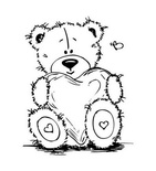 Акриловый штам SV017 Мишка с сердечком, размер 4,8х6 см