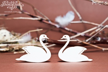 Чипборд від Вензелик - Два лебедя, розмір: 35x43 мм