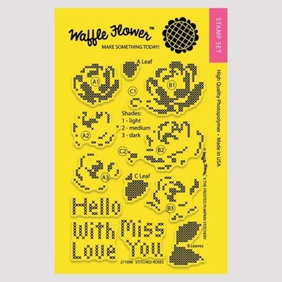Силиконовый штамп от Waffle Flower - Stitched Roses Stamp Set