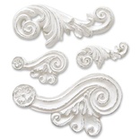 Гипсовые украшения от Melissa Frances - Scroll Applique, 4 шт