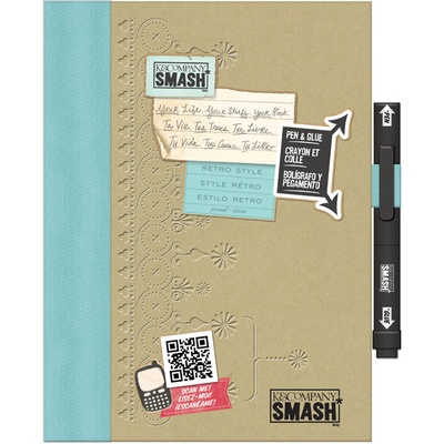 Книга для записей от K&Company - Retro Blue SMASH Folio, размер: 19,7х26,1 см.