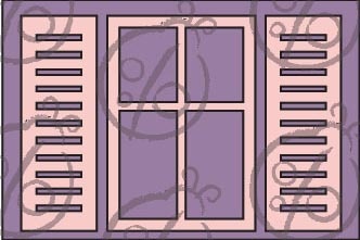 Чипборд. Набор "Окно со ставнями". Большой, 3 элемента, cb-160