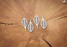 Чипборд от WOODchic - Набор "Листики", 4 шт., 2.4х1.7 см