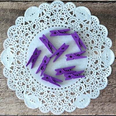 Прищіпки Деревʼяні від ScrapBerryʼs "Бузкові", 2,5см, 10 шт.