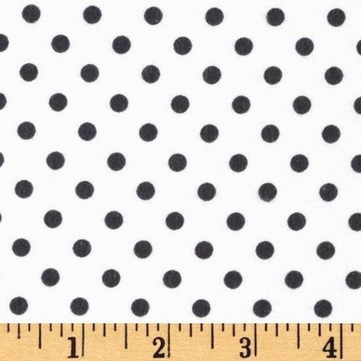 Тканина 100% бавовна - Горох чорний на білому, 45x55см