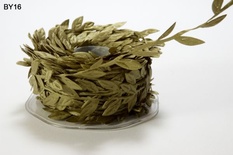 Лента LEAVES, цвет OLIVE, длина листика 12мм, отрезок  90см