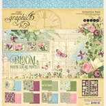 Набор двусторонней скрапбумаги Graphic 45 - Bloom Collection Pack, 30х30 см, 16 листов
