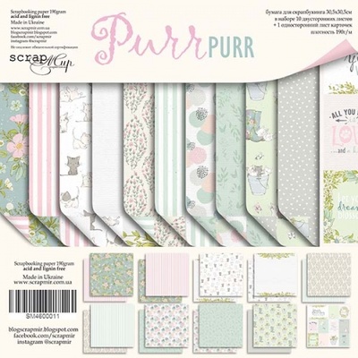 Набір двостороннього паперу від Scrapmir - Pur Pur, 30x30см, 11 шт.