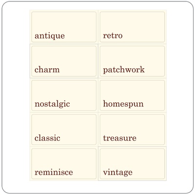 Міні Флеш-карточки зі словами "Mini Antique One Word", 2,5х5см, 10 шт.