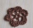 Вязаный цветок ручной работы, цвет шоколадный, 4,5см, 1шт.
