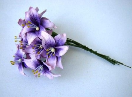 Лилия, диаметр 3 см, цвет лиловый, 10 шт.