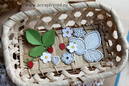 Набор ножей для вырубки от  Scrapfriend - Земляника, 4 штуки