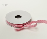 Сатинова стрічка з вузловою кромкою - рожева, ширина - 10 мм, довжина 90 см