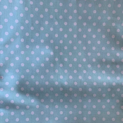 Бавовна бязь. Великі горошки 6 мм, колір аква 50*70см