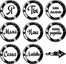 Акриловий штамп "Набір написів Сімʼя"