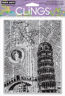 Гумовий штамп Hero Arts - Italy Background, з оснасткою